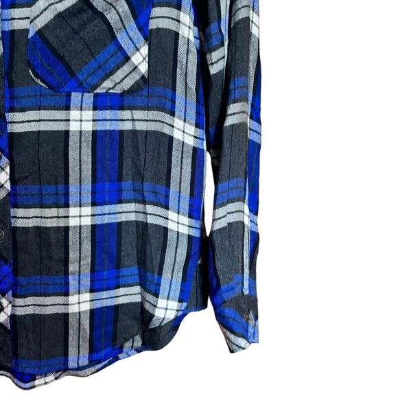 Side Stitch Shirt Womens XS Multicolor Plaid Button Up Blouse Top - Picture 4 of 9